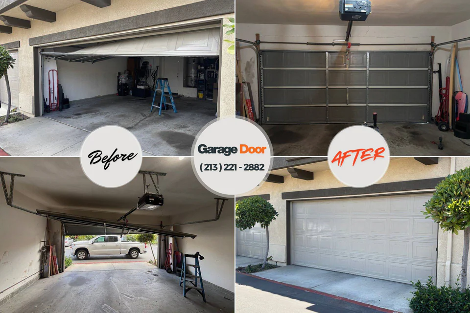 Before and after: garage door repair Bloomsburg, PA